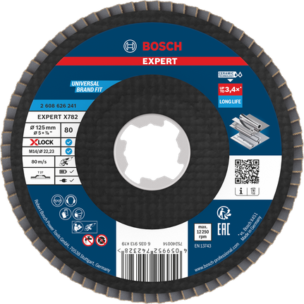 Lamelový kotouč Bosch EXPERT X782 125 mm G80 s X-LOCK.